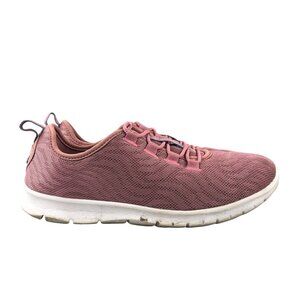 Clarks Women's Size 7W Step Allena Go Mauve Pink Mesh Lace-Up Running Sneakers